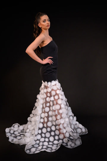 Noir Alb Rochie